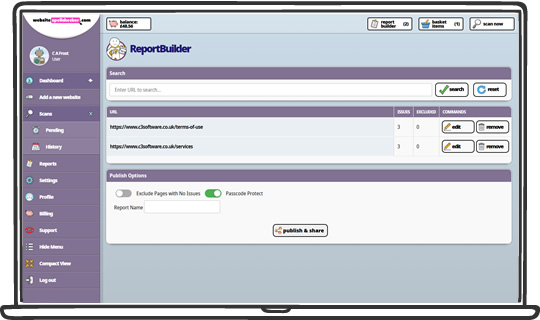 console's report page